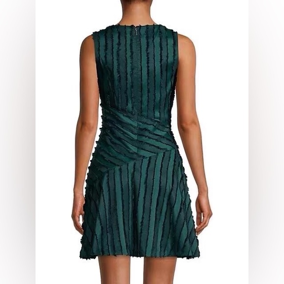 Rebecca Taylor Eyelash Stripe Short Dress Green - Picture 3 of 5